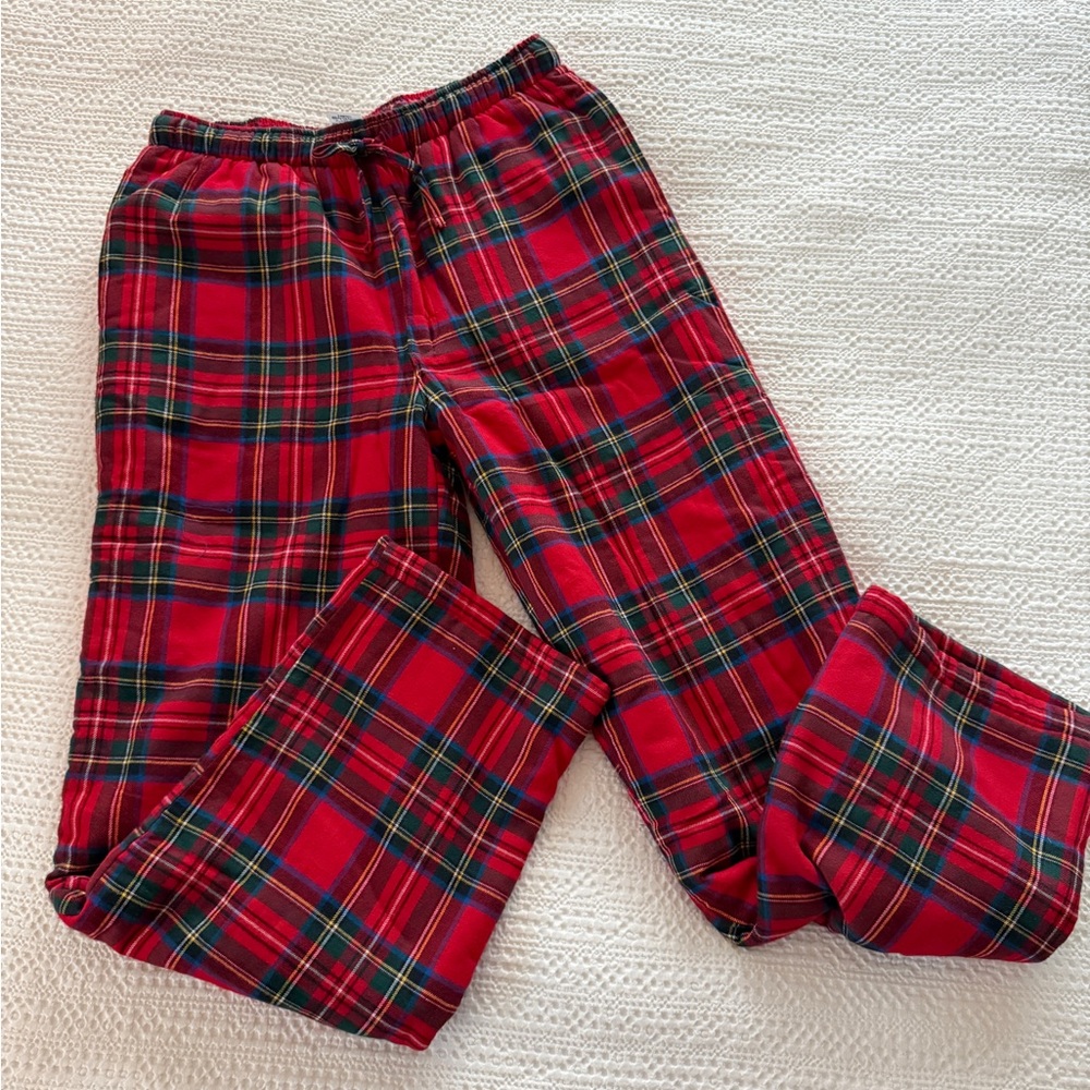 Lands End Tall Sherpa Fleece Lined Flannel Pajama Pant